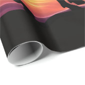 Papier Cadeau Une silhouette de cowboy au coucher du soleil (Coin rond)