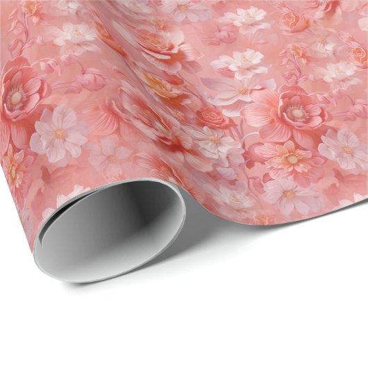 Papier Cadeau Une teinte douce, rose-orange appelée Peach Fuzz (Coin rond)