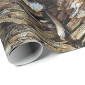 Papier Cadeau Une texture abstraite dans l'arbre brun clair et b (Coin rond)