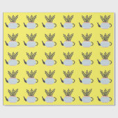 Papier Cadeau Une théière moderne simple au pastel plante (Plat)