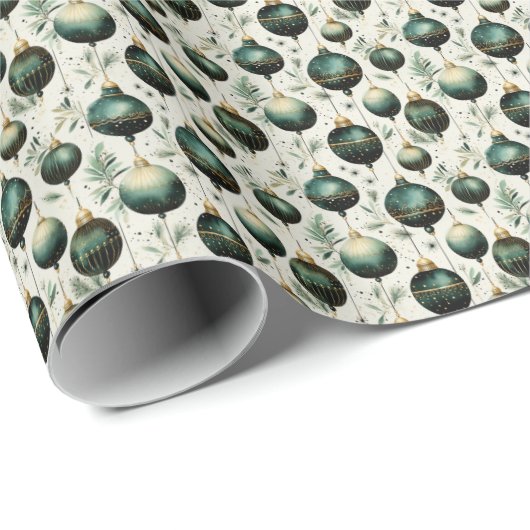 Papier Cadeau Une touche d'opulence : vert et or (Coin rond)