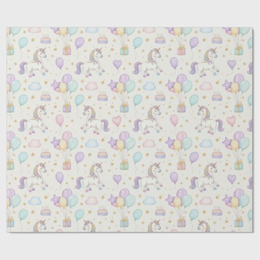 Papier Cadeau Unicorn Birthday Magic – Pastel Fantasy Celebratio (Plat)