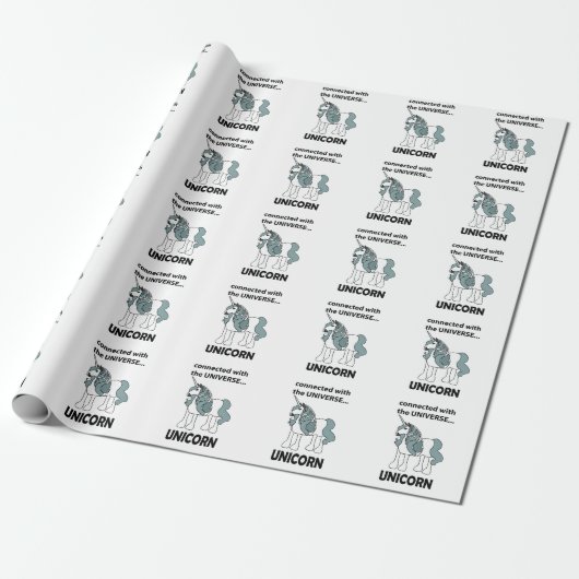 Papier Cadeau Unicorn Connecté Avec L'Unicorne Universe (Déroulé)