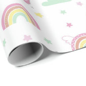 Papier Cadeau Unicorn Fille anniversaire (Coin rond)