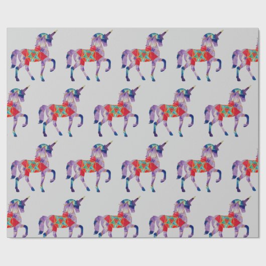 Papier Cadeau Unicorn Mandala Art (Plat)