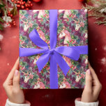 Papier Cadeau Unicorn Noël Fête Florale<br><div class="desc">Cette conception a été créée par art numérique. Elle peut être personnalisée en cliquant sur le bouton personnaliser et en modifiant la couleur, en ajoutant un nom, des initiales ou vos mots préférés. Contactez-moi à l'adresse colorflowcreations@gmail.com si vous souhaitez que ce design soit disponible sur un autre produit. Voir d'autres...</div>