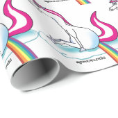 Papier Cadeau Unicorn pooping Rainbow (Coin rond)