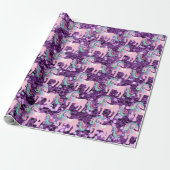 Papier Cadeau Unicorn Sparkl Parties scintillant rose Sequin Bab (Déroulé)