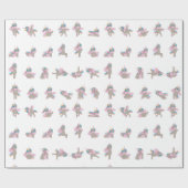 Papier Cadeau Unicorn Yoga Poses Design Motif (Plat)