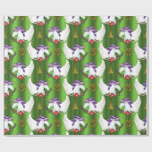 Papier Cadeau Unicorne ailée Noël vert (Plat)