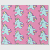 Papier Cadeau Unicorne Bleue Courant Thunder_Cove (Plat)