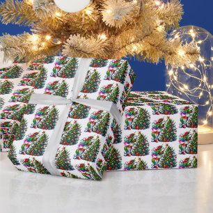 Papier Cadeau Unicorne carrelée Festive Noël