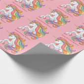 Papier Cadeau Unicorne couleur texte personnalisé (Coin)