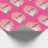 Papier Cadeau Unicorne et princesse avec la lettre du château J (Coin)