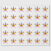 Papier Cadeau Unicorne florale magique (Plat)