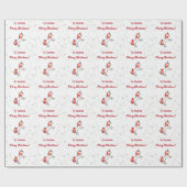 Papier Cadeau Unicorne magique moderne Snowflakes Nom Joyeux Noë (Plat)