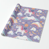 Papier Cadeau Unicorne mauve (Déroulé)