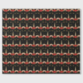 Papier Cadeau Unicorne Noël Holiday Black Red Gold Parties scint (Plat)