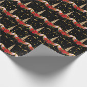 Papier Cadeau Unicorne Noël Holiday Black Red Gold Parties scint (Coin)