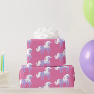 Papier Cadeau Unicorne rose violet