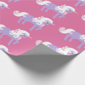 Papier Cadeau Unicorne rose violet (Coin)