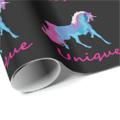 Papier Cadeau Unicorne unique (Coin rond)