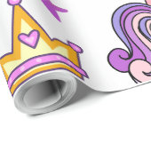 Papier Cadeau Unicorne violette (Coin rond)
