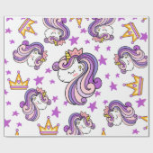 Papier Cadeau Unicorne violette (Plat)