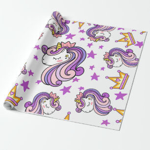 Papier Cadeau Unicorne violette