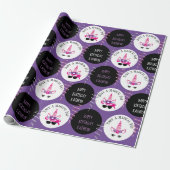 Papier Cadeau Unicornes d'anniversaire cool et personnalisée (Déroulé)