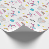 Papier Cadeau Unicornes Et Éléphants (Coin)