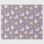 Papier Cadeau Unicornes Et Llamas Papier Enveloppant (Plat)