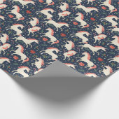 Papier Cadeau Unicornes Noël : Moyen Age Imprimer (Coin)