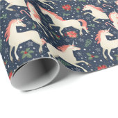 Papier Cadeau Unicornes Noël : Moyen Age Imprimer (Coin rond)