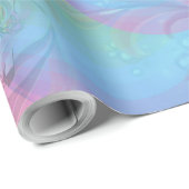 Papier Cadeau Unicornes, spirales arc-en-ciel pour filles à tart (Coin rond)
