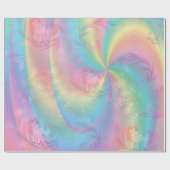 Papier Cadeau Unicornes, spirales arc-en-ciel pour filles à tart (Plat)