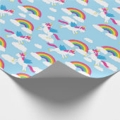 Papier Cadeau Unicorns & Rainbows Mignonne 1er anniversaire Thèm (Coin)