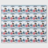 Papier Cadeau Uniforme pilote avec thème de Noël (Plat)