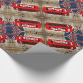 Papier Cadeau union jack flag jubilee couronne rouge cabine télé (Coin)