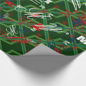 Papier Cadeau Union Jack verte de forêt en gras (Coin)