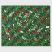 Papier Cadeau Union Jack verte de forêt en gras (Plat)