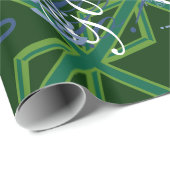 Papier Cadeau Union Jack verte de forêt en gras (Coin rond)