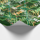 Papier Cadeau Union Jack verte de forêt en gras (Coin)