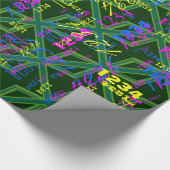 Papier Cadeau Union Jack verte de forêt en gras (Coin)