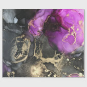 Papier Cadeau Unique Abstrait Black Gold Purple Pink Art (Plat)