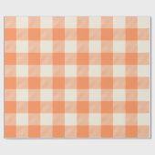Papier Cadeau Unique & Chic Pale Orange & Cream Buffalo Plaid (Plat)
