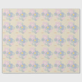 Papier Cadeau Unique Élégant Nature Pastel Fleur Personnalisé Mo (Plat)