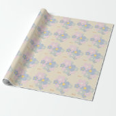 Papier Cadeau Unique Élégant Nature Pastel Fleur Personnalisé Mo (Déroulé)