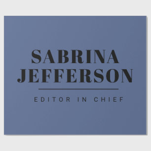 Papier Cadeau Unique Élégant Simple Bleu Noir