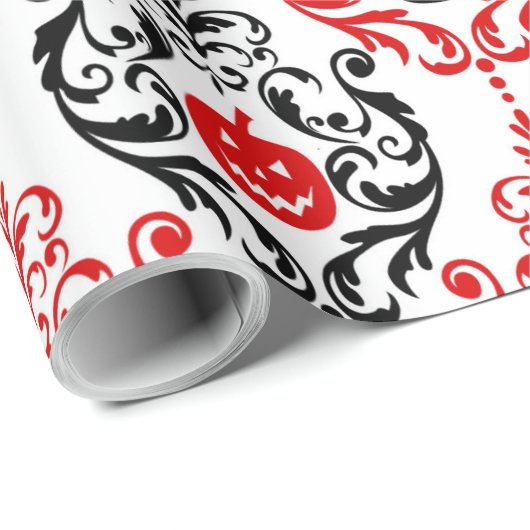 Papier Cadeau Unique Halloween Pumpkin Pattern (Coin rond)